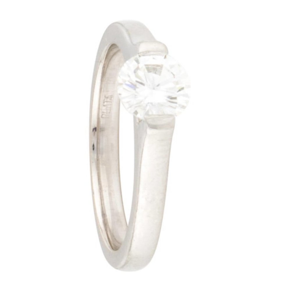 PLATINUM 0.78 DIAMOND ENGAGEMENT RING - Picture 5 of 7